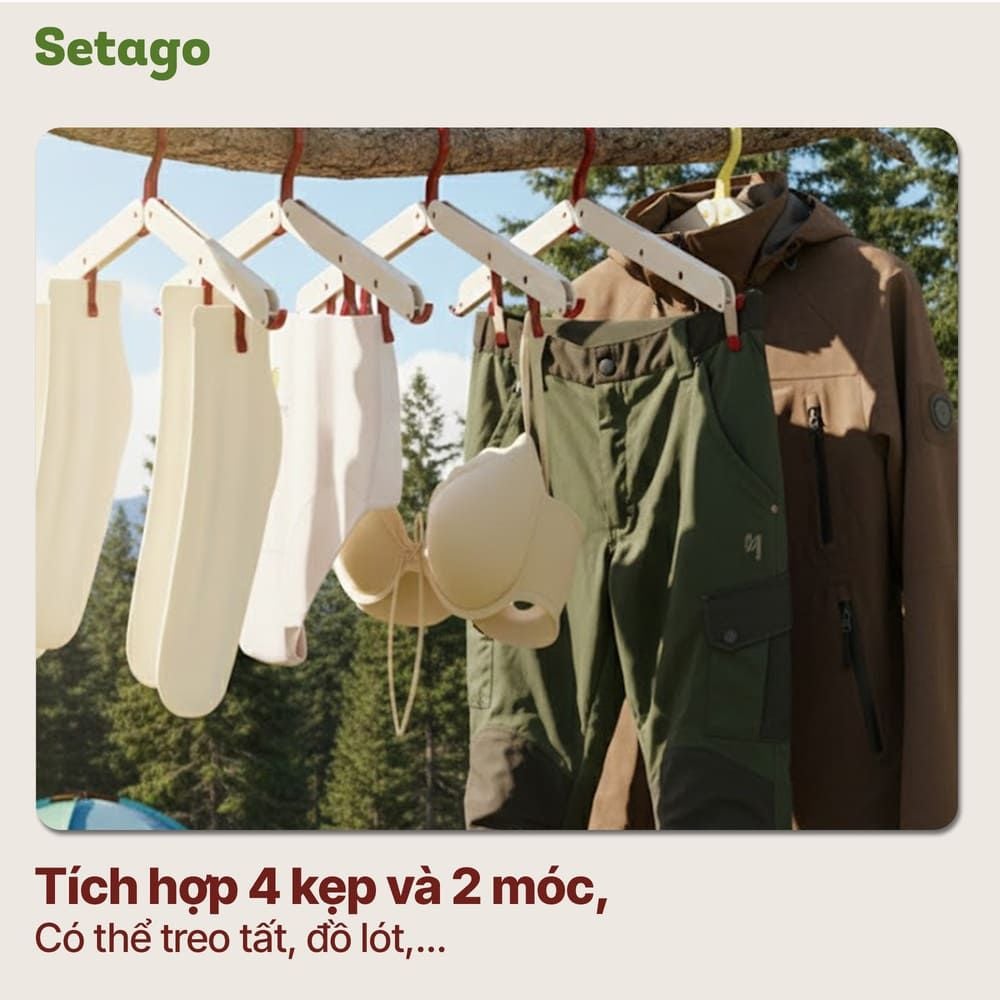 Móc treo quần áo đa năng, gấp gọn siêu nhẹ Foldie