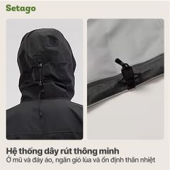 Áo khoác dã ngoại, leo núi chống nước tối đa Setago GTX