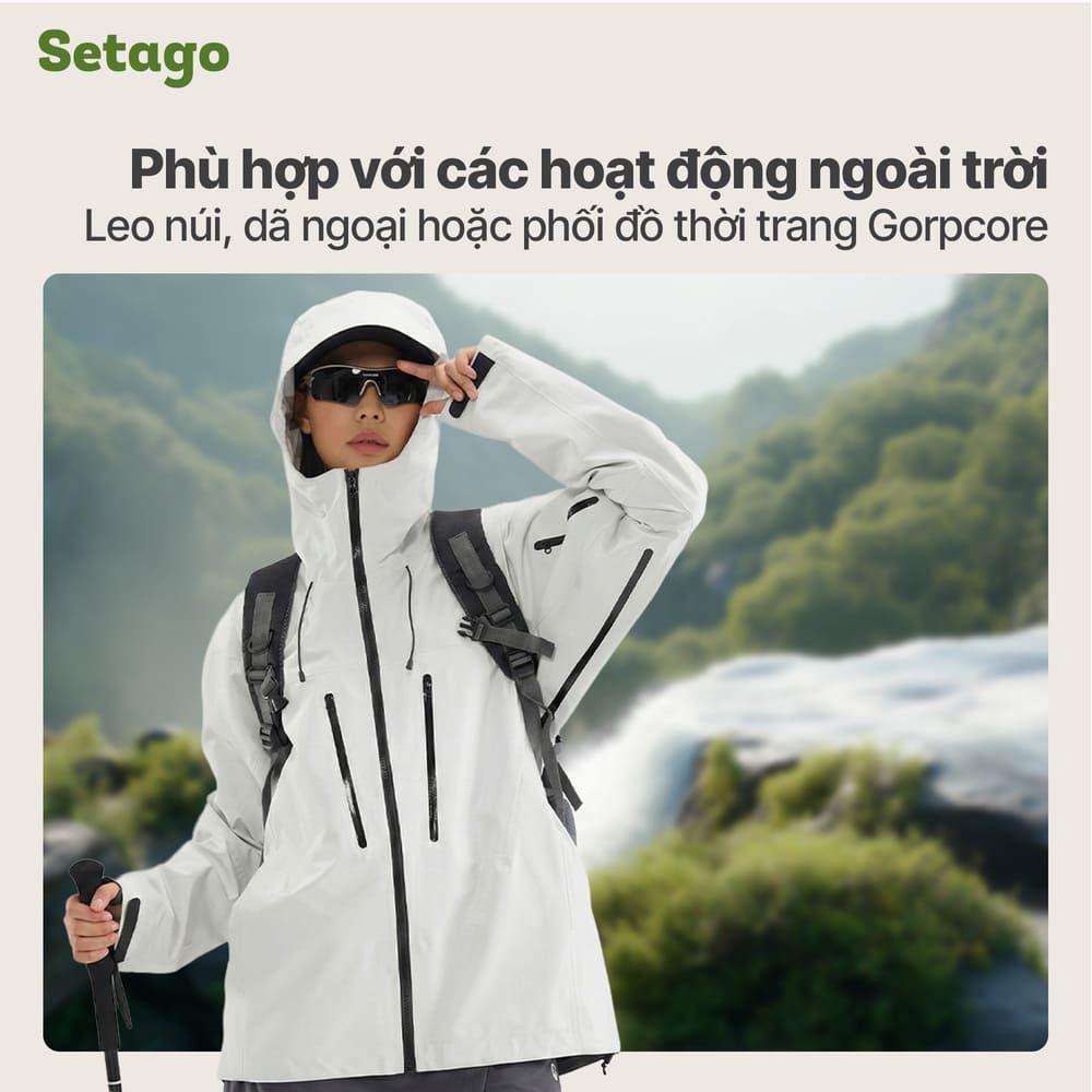 Áo khoác dã ngoại, leo núi chống nước tối đa Setago GTX