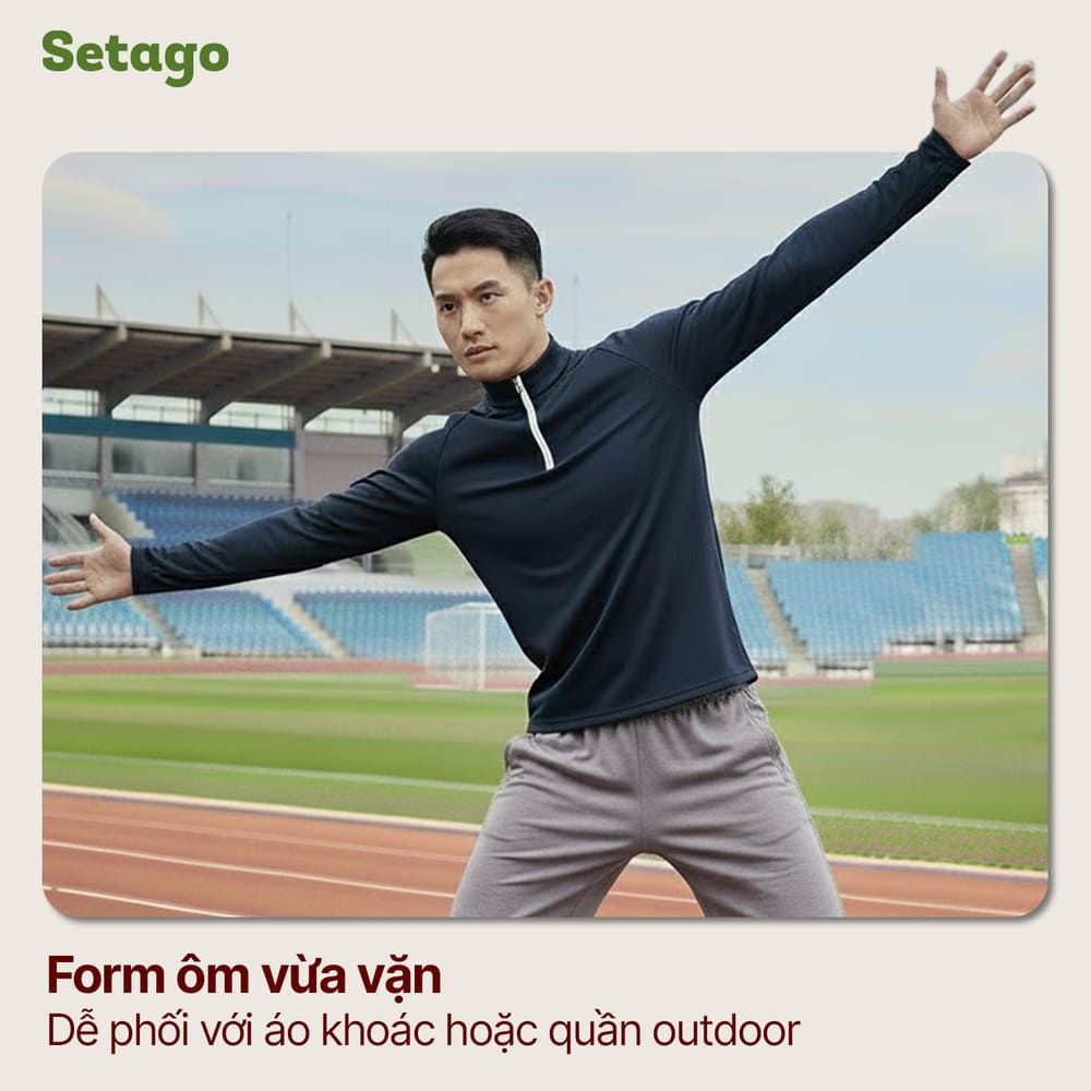 Áo thun Haven Halfzip nhẹ thoáng khí cho nam