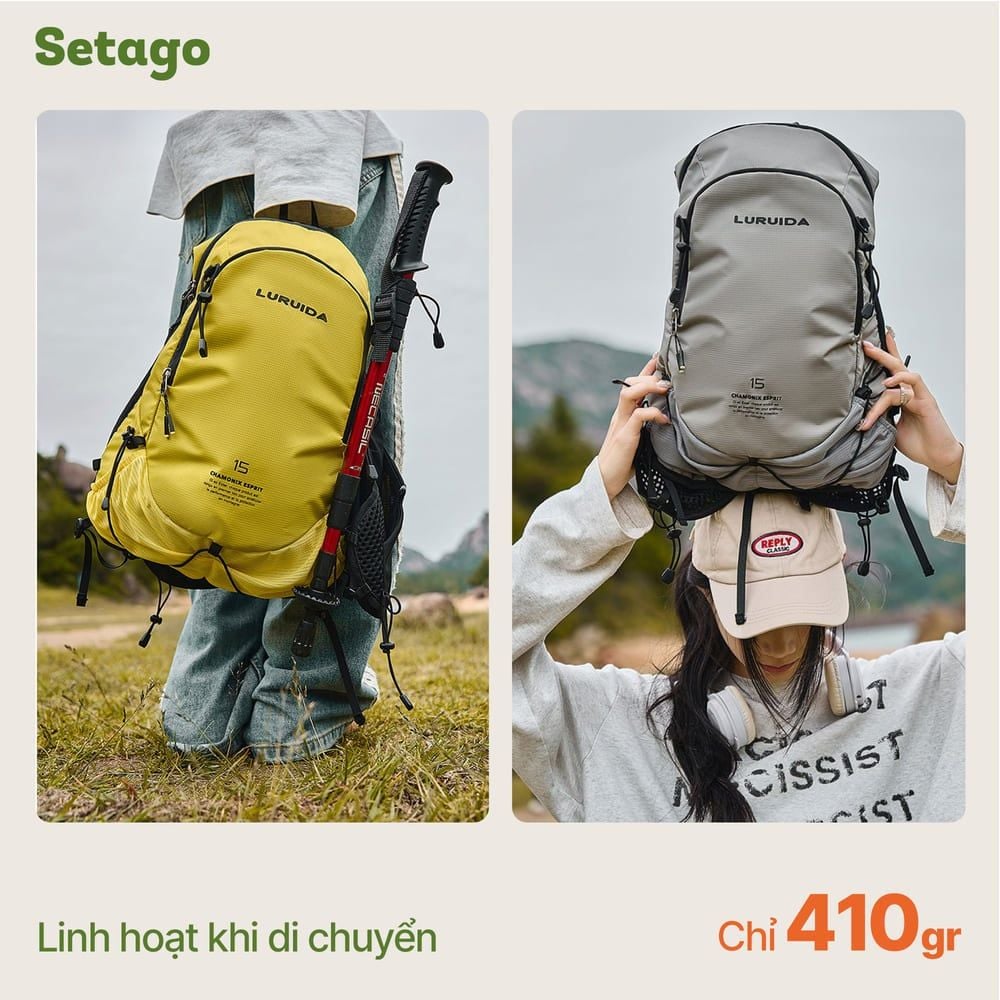 Balo dạng vest Luruida 15L siêu nhẹ ôm sát