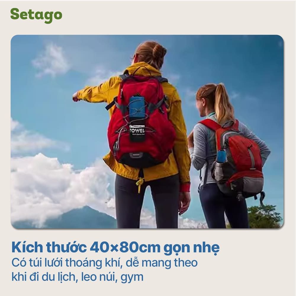 Khăn Microfiber Setago – Nhanh khô, Siêu nhẹ