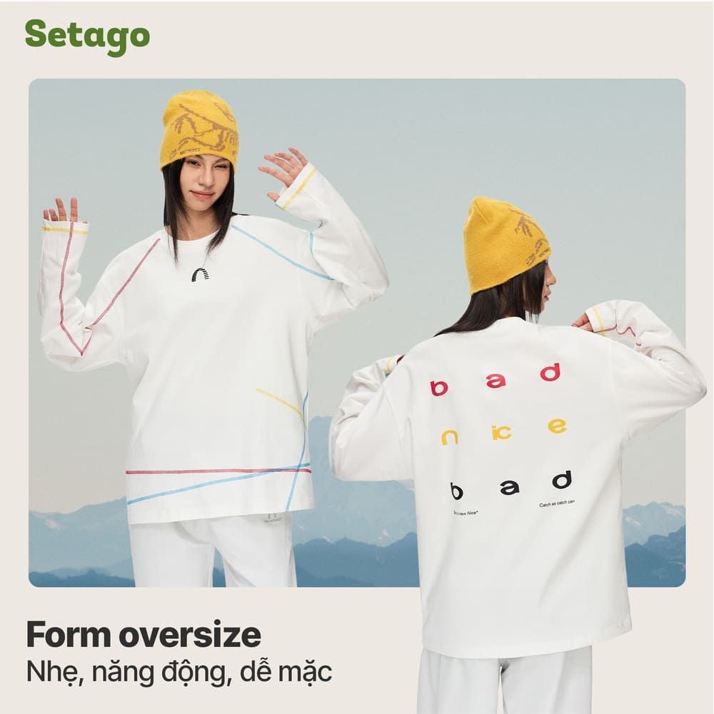 Áo dài tay NiceBad Oversize thể thao