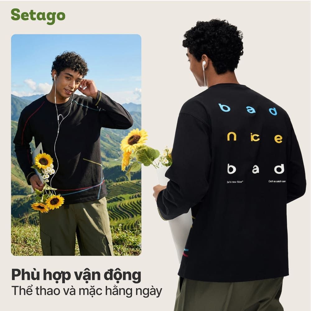 Áo dài tay NiceBad Oversize thể thao
