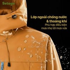 Áo khoác leo núi Nordic Pro – 2 lớp tách rời chống nước, cản gió & lót nỉ ô vuông