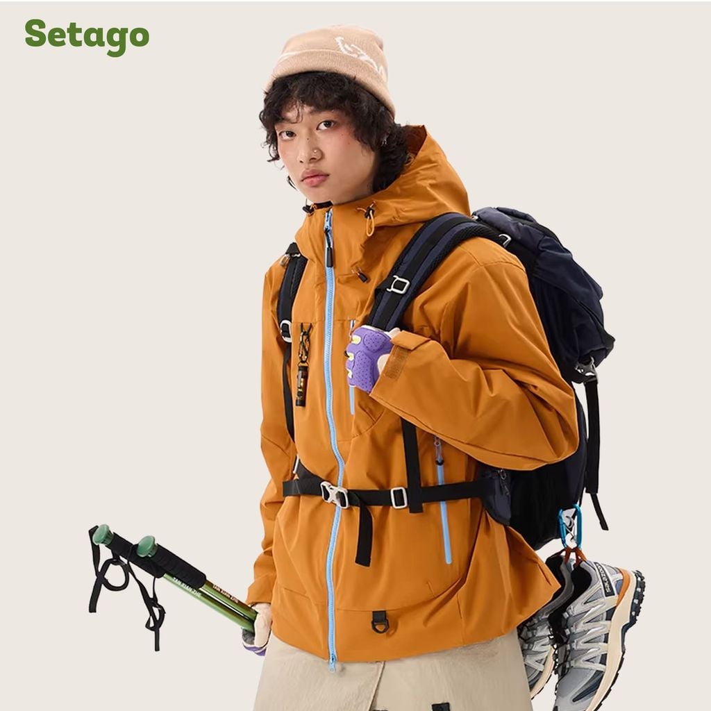 Áo khoác leo núi Nordic Pro – 2 lớp tách rời chống nước, cản gió & lót nỉ ô vuông