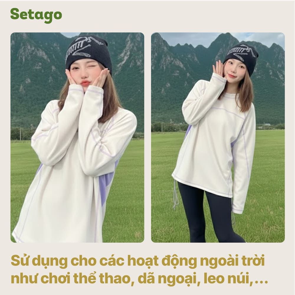 Áo dài tay thể thao, dã ngoại Noro nỉ mềm nhẹ, giữ ấm mùa đông