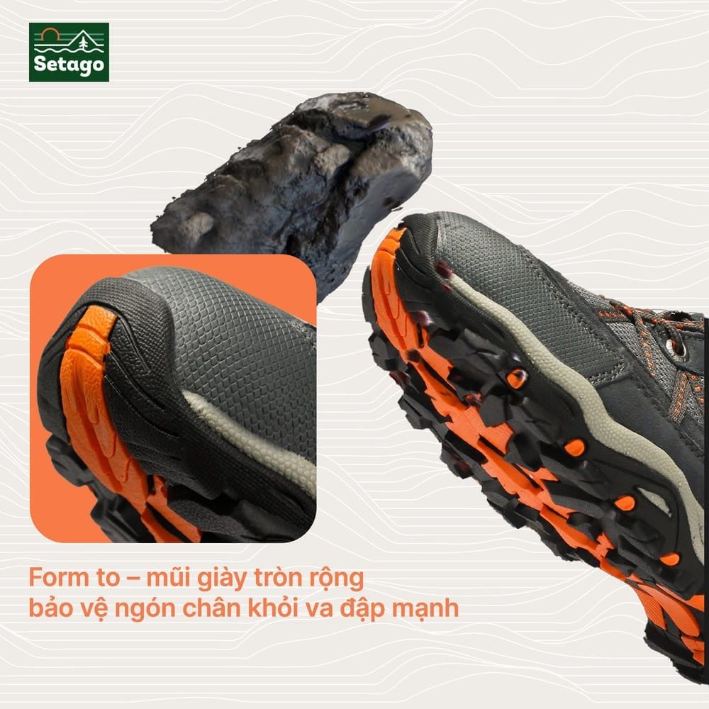 Giày trekking Outdoor Pro leo núi bám địa hình