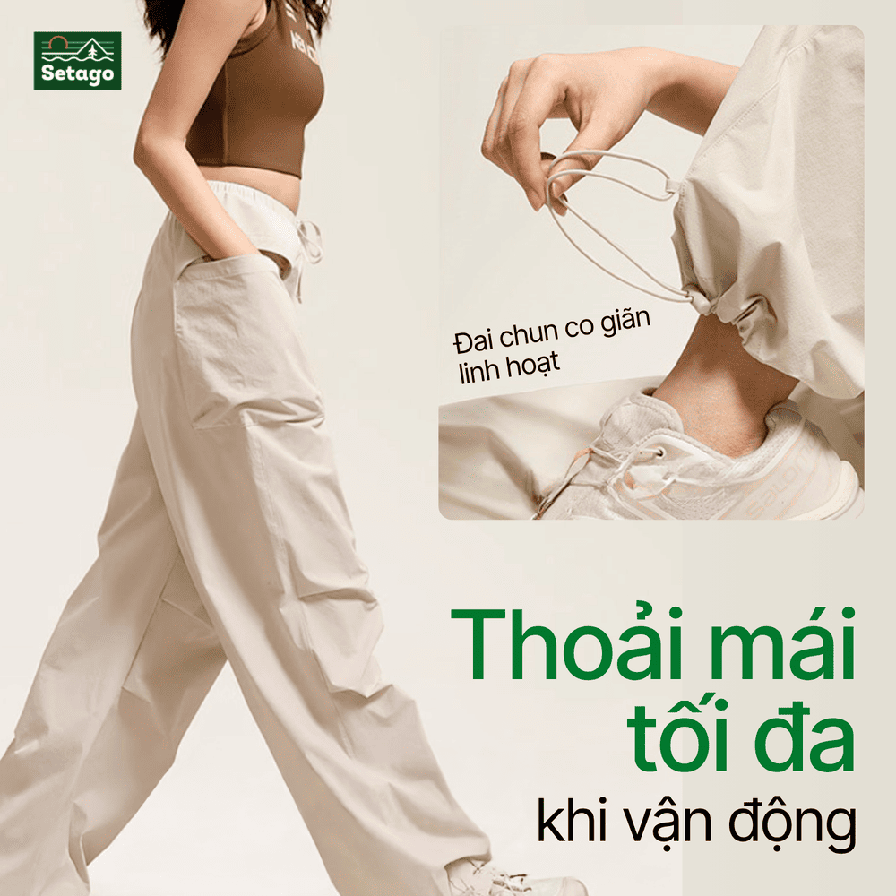 Quần Wide Track Pants Setago ống rộng đa năng