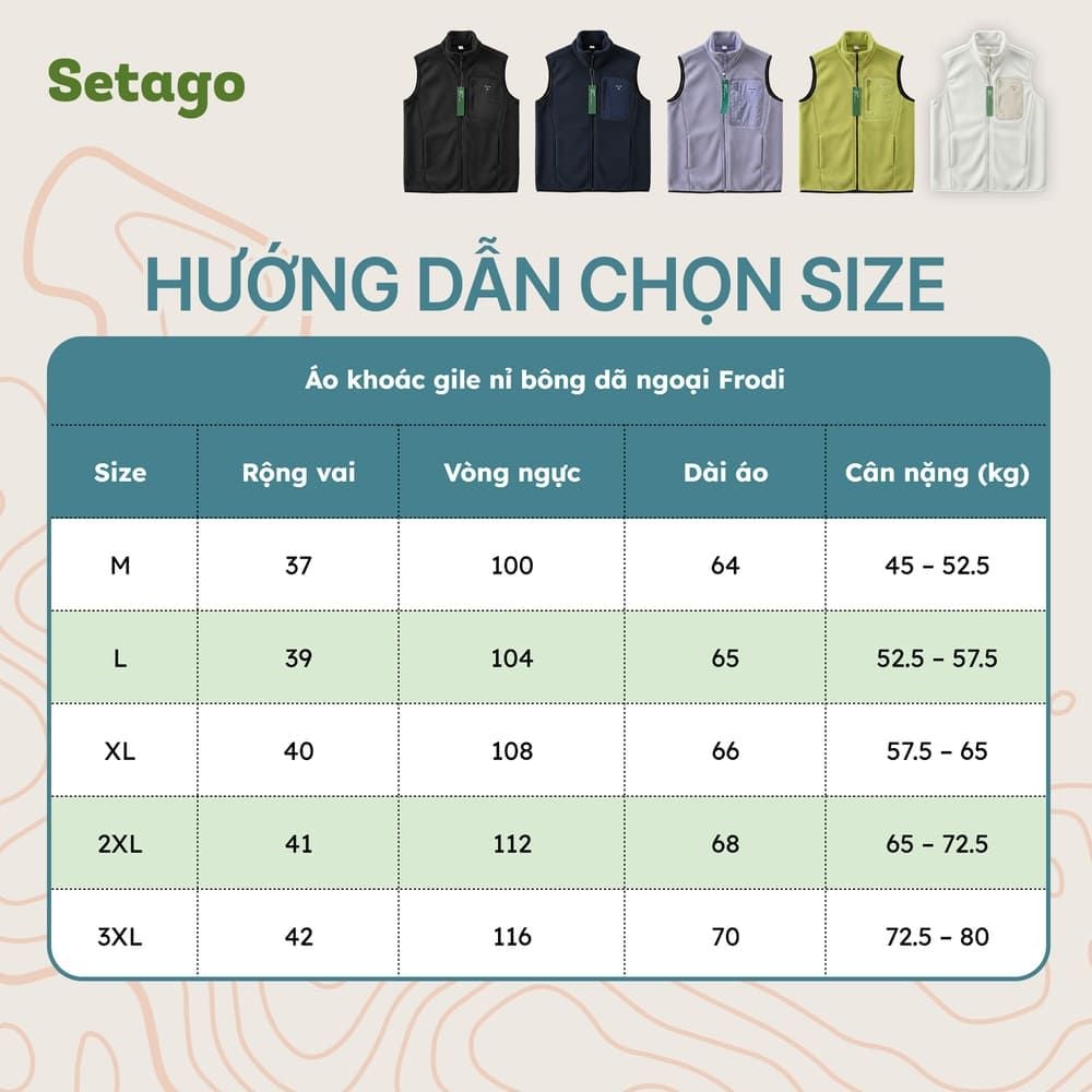 Áo khoác Gile nỉ bông Frodi giữ nhiệt, siêu nhẹ