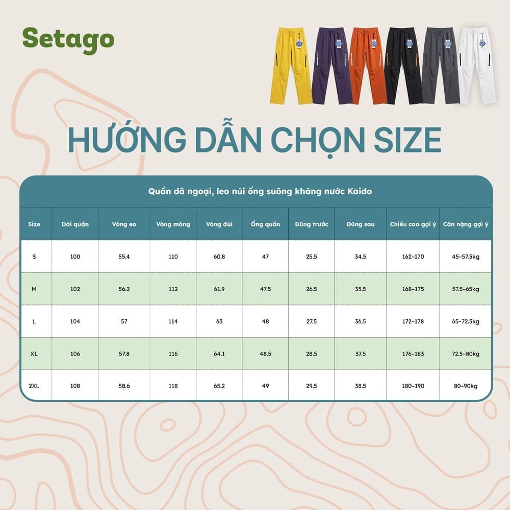 Quần dã ngoại leo núi kháng nước Kaido