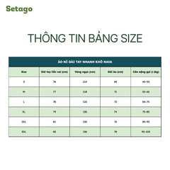 Áo dã ngoại dài tay nhanh khô Setago Nava