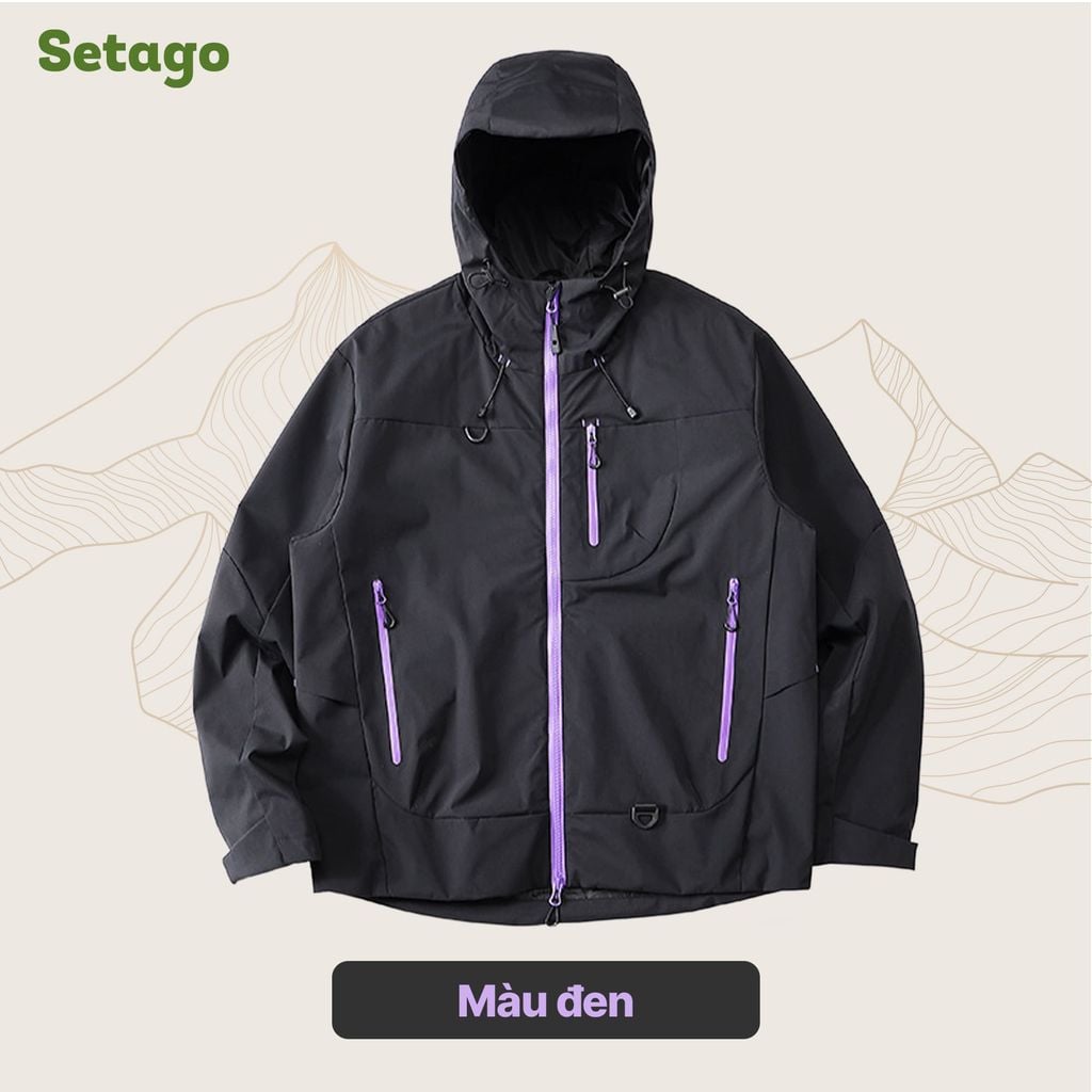 Áo khoác leo núi Nordic Pro – 2 lớp tách rời chống nước, cản gió & lót nỉ ô vuông