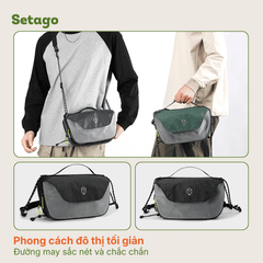Túi đeo chéo thông minh Metro vải nylon họa tiết kẻ ô kháng nước