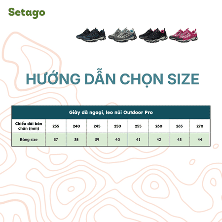 Giày trekking Outdoor Pro leo núi bám địa hình