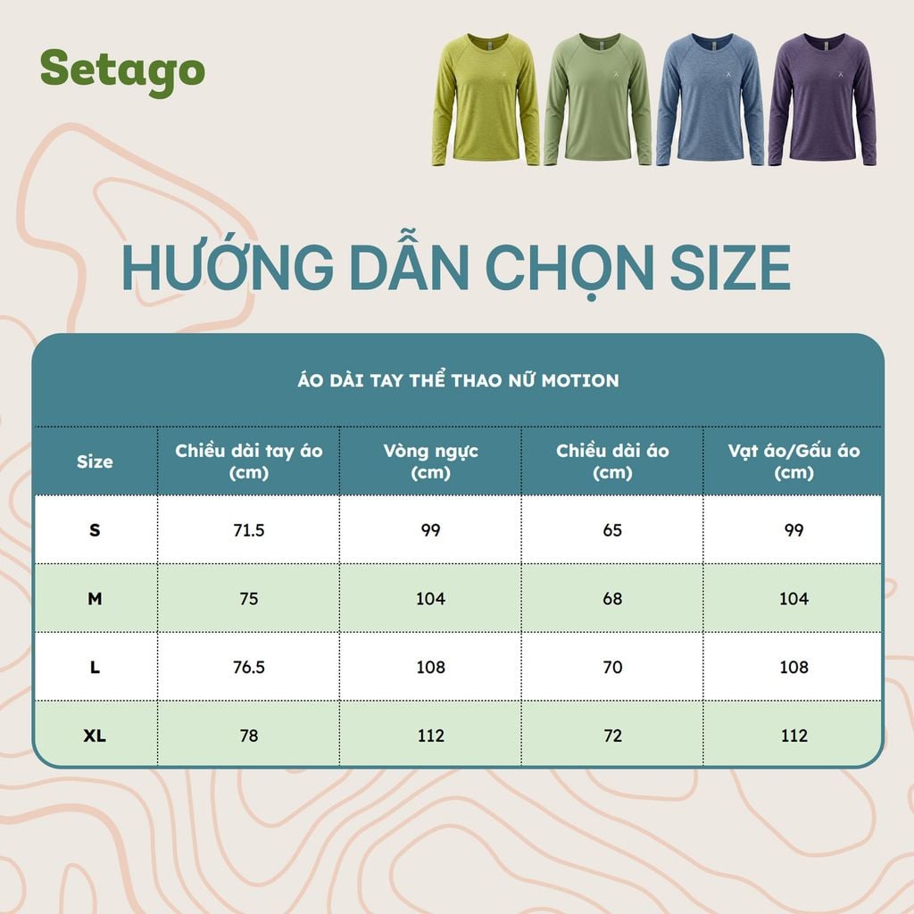 Áo dài tay nữ chạy bộ dã ngoại Motion co giãn, thoáng khí, thời trang