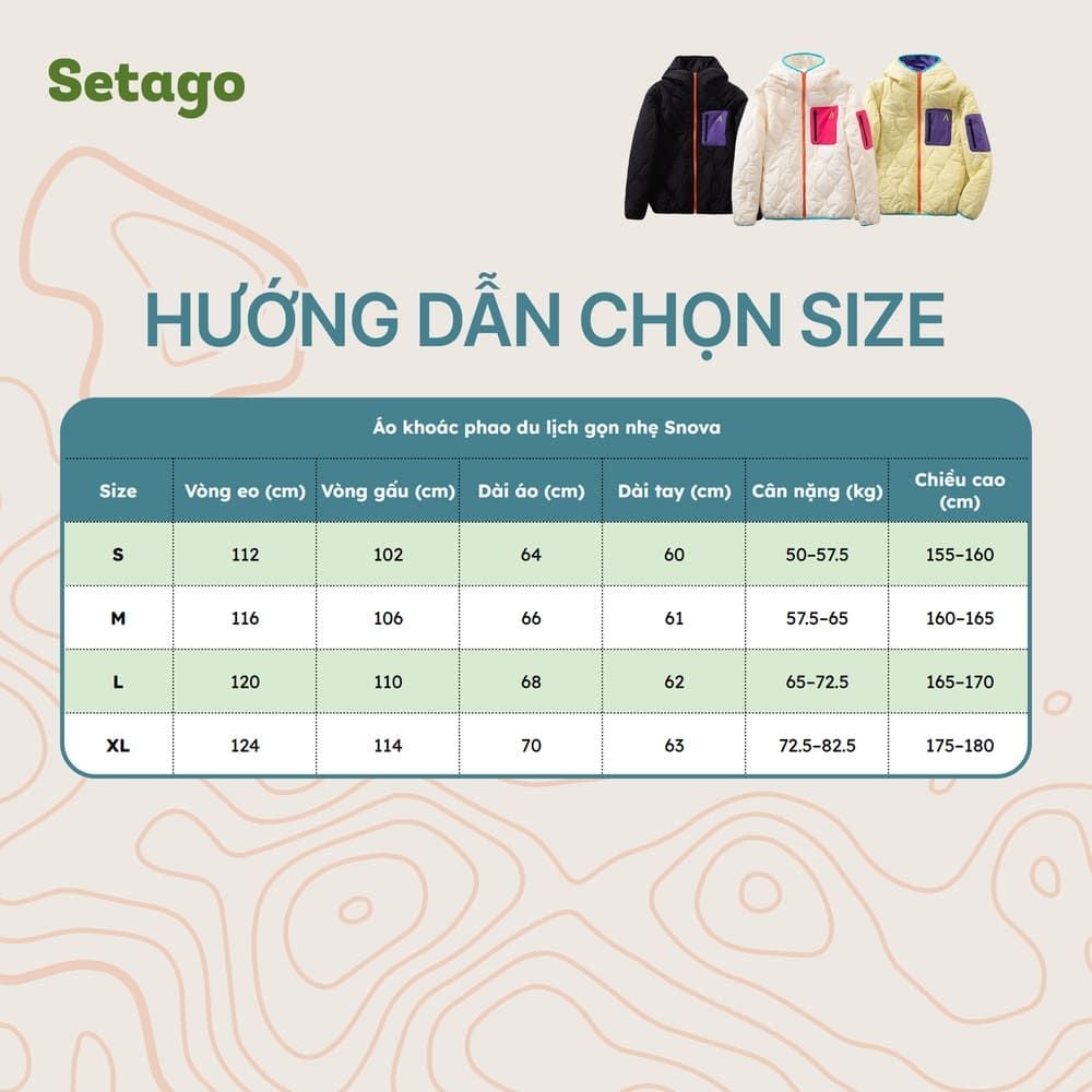 Áo khoác phao Snova – Siêu nhẹ, chống nước