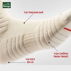 Tất thể thao chống trượt Setago Dri-fit co giãn thoáng khí cho leo núi và dã ngoại