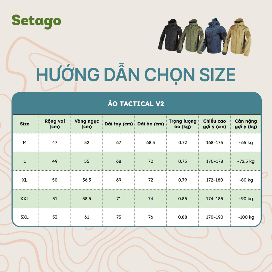 Áo khoác dã ngoại dáng quân đội Tactical V2