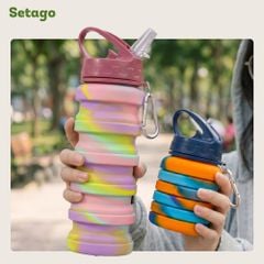 Bình nước thể thao, du lịch gấp gọn Telec cá tính, đa năng, tiện lợi