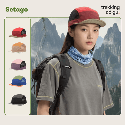 Mũ lưỡi trai Colorun 5-panel vành ngắn thoáng khí