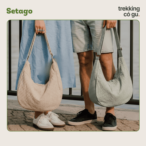 Túi tote vải Waffy dáng hobo chống thấm nhẹ thời trang