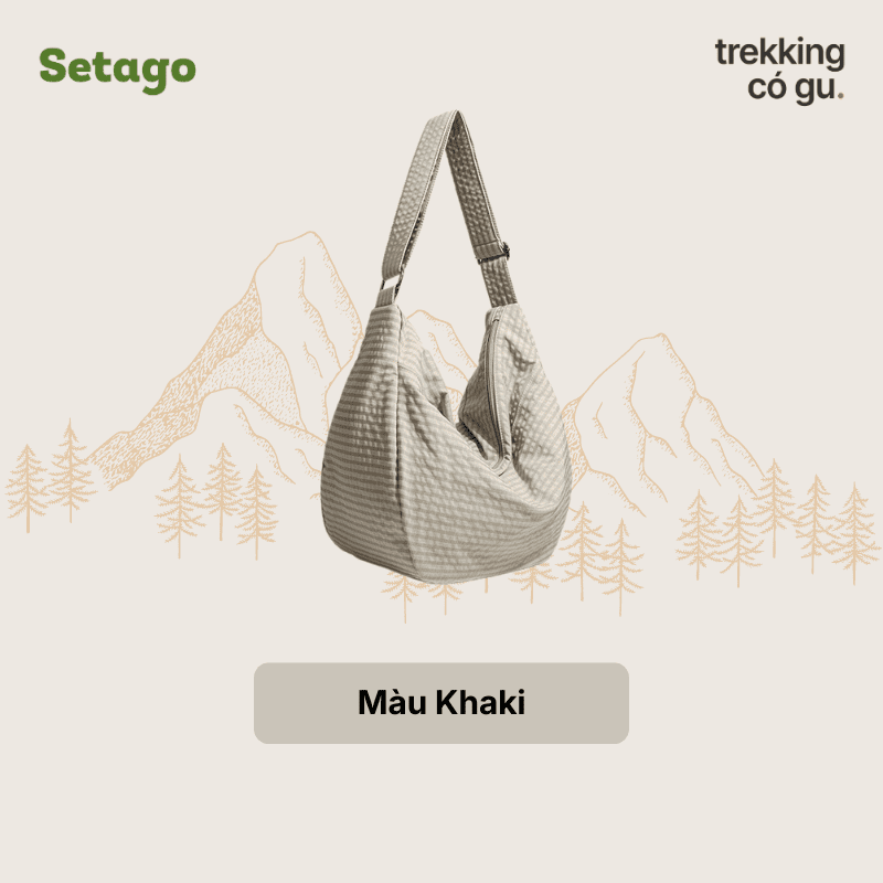 Túi tote vải Waffy dáng hobo chống thấm nhẹ thời trang
