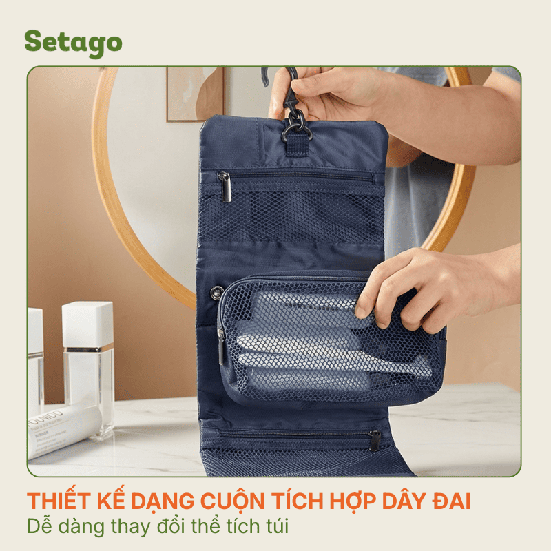 Túi xếp phụ kiện, mỹ phẩm du lịch, dã ngoại Base Roll gọn nhẹ, tiện lợi, đa năng