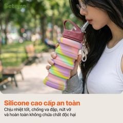Bình nước thể thao, du lịch gấp gọn Telec cá tính, đa năng, tiện lợi