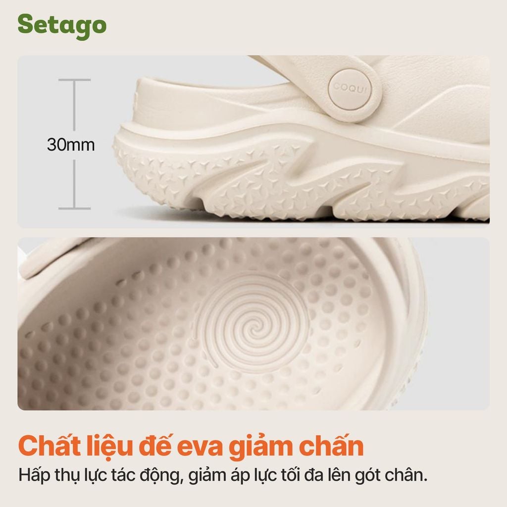 Dép sục Coqui Walk đúc nguyên khối êm ái kháng khuẩn