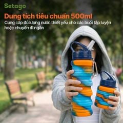 Bình nước thể thao, du lịch gấp gọn Telec cá tính, đa năng, tiện lợi