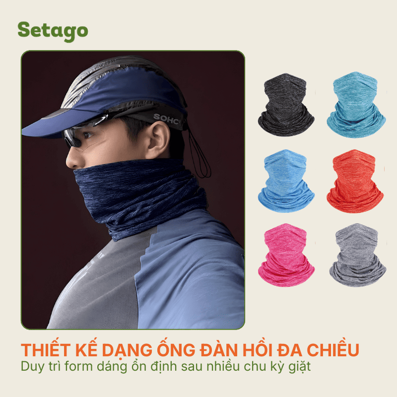 Khăn ống đa năng Cool Buff chống nắng, thoáng mát, nhanh khô, du lịch, dã ngoại, phượt, lái xe