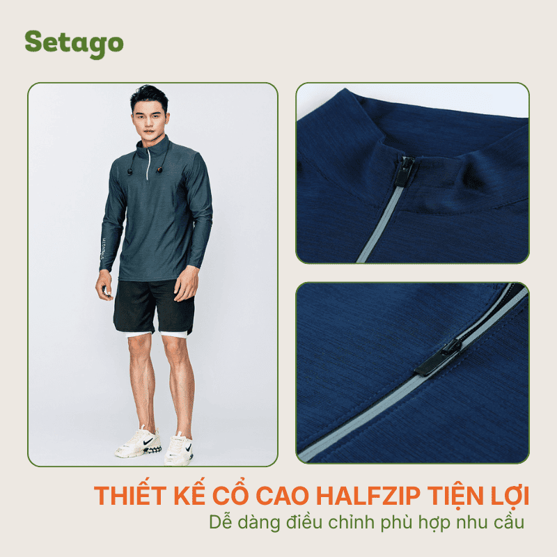 Áo Halfzip Ventra mùa hè Nam - Nhẹ , thoáng khí, mau khô