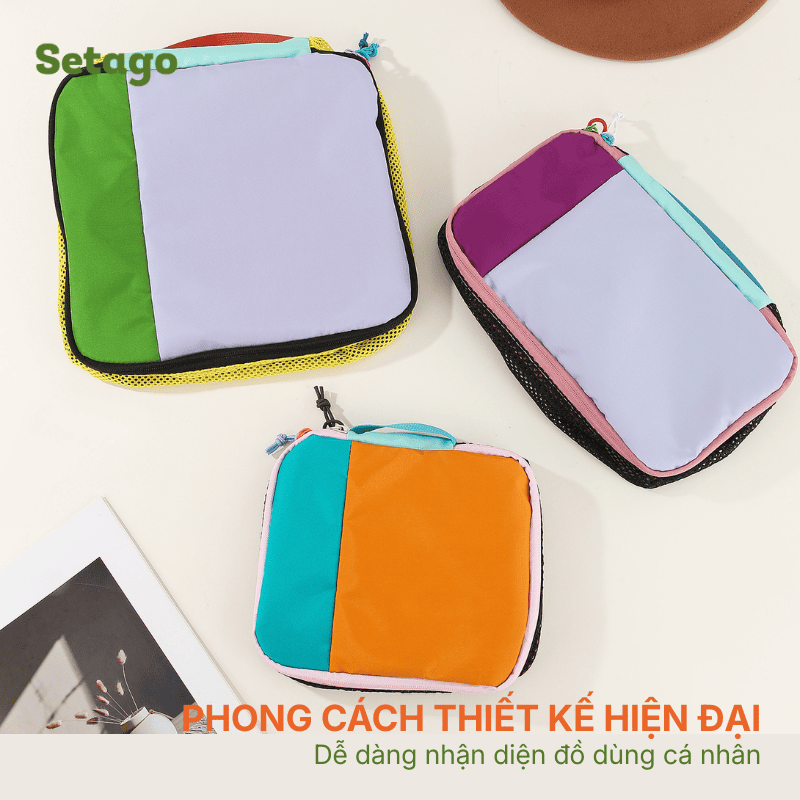 Bộ 3 túi xếp đồ vali du lịch, công tác Dopamin màu sắc nổi bật, tiện lợi, gọn nhẹ