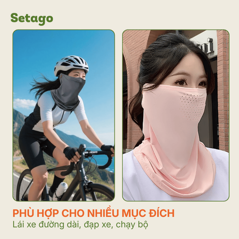 Khẩu trang chống nắng mùa hè Ice Mask đa năng, mỏng nhẹ, siêu thoáng mát, du lịch, dã ngoại, phượt, lái xe