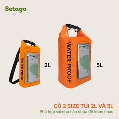 Túi chống nước AquaZip - quai chéo 2L/5L, nhỏ gọn, chống thấm
