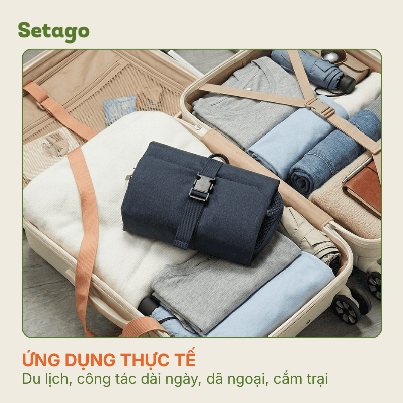Túi xếp phụ kiện, mỹ phẩm du lịch, dã ngoại Base Roll gọn nhẹ, tiện lợi, đa năng