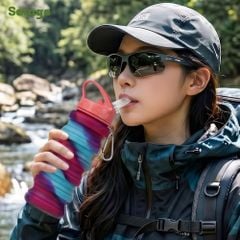 Bình nước thể thao, du lịch gấp gọn Telec cá tính, đa năng, tiện lợi