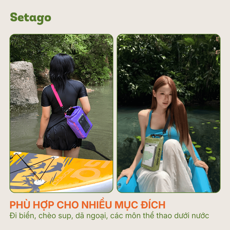 Túi chống nước AquaZip - quai chéo 2L/5L, nhỏ gọn, chống thấm