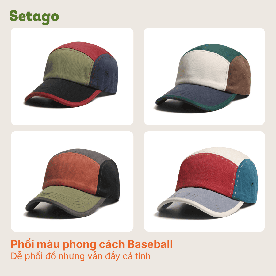 Mũ lưỡi trai Tyro 5-Panel phối màu Baseball