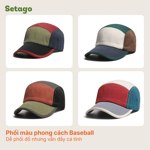 Mũ lưỡi trai Tyro 5-Panel phối màu Baseball