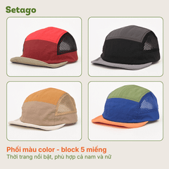 Mũ lưỡi trai Colorun 5-panel vành ngắn thoáng khí