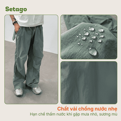 Quần gió Aero ống rộng chống nước nhanh khô