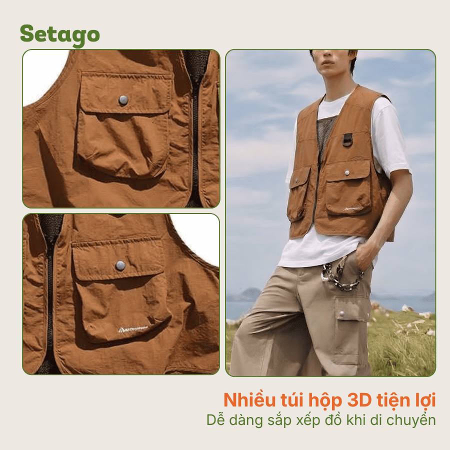 Áo gile Finn Finn dã ngoại dáng crop đa năng
