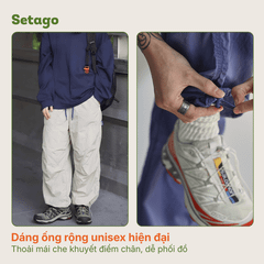 Quần gió Aero ống rộng chống nước nhanh khô