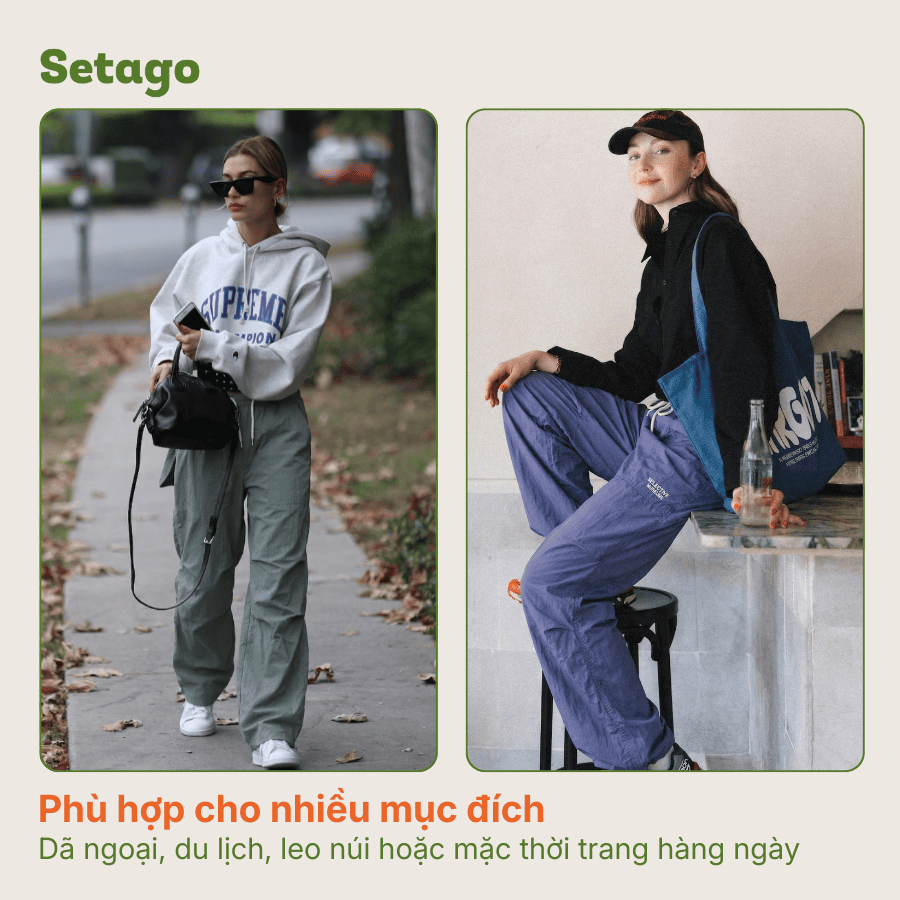 Quần gió Aero ống rộng chống nước nhanh khô