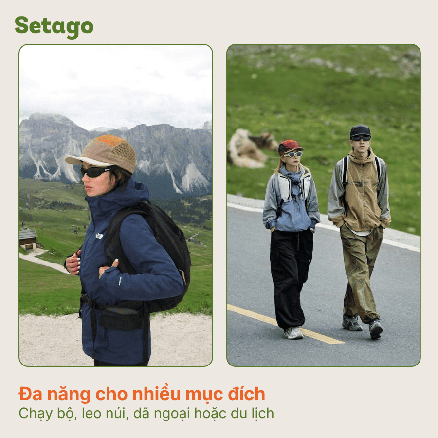 Mũ lưỡi trai Colorun 5-panel vành ngắn thoáng khí