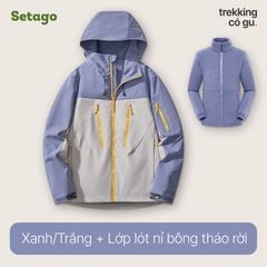 Áo khoác leo núi ExCore 3 trong 1 lót nỉ tháo rời