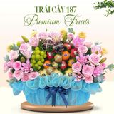  Giỏ Trái Cây Nhập Khẩu Cao Cấp – Tone Xanh Dương & Hồng Sang Trọng 