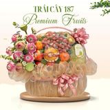  Giỏ Trái Cây Tone Hồng Kem – Thanh Lịch & Tinh Tế 